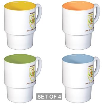 VARNG - M01 - 03 - DUI - Vermont Army National Guard with Text - Stackable Mug Set (4 mugs)