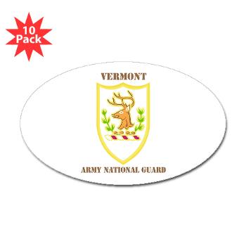 VARNG - M01 - 01 - DUI - Vermont Army National Guard with Text - Sticker (Oval 10 pk) - Click Image to Close