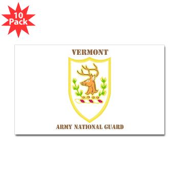 VARNG - M01 - 01 - DUI - Vermont Army National Guard with Text - Sticker (Rectangle 10 pk)