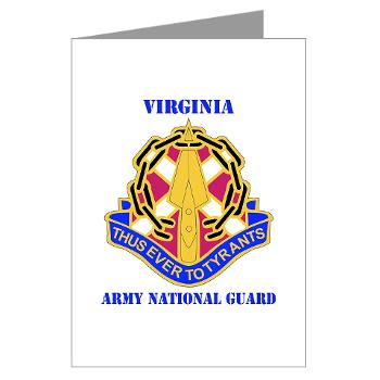 VAARNG - M01 - 02 - DUI - Virginia Army National Guard with text - Greeting Cards (Pk of 10) - Click Image to Close
