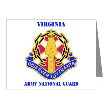 VAARNG - M01 - 02 - DUI - Virginia Army National Guard with text - Note Cards (Pk of 20)