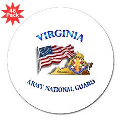 VAARNG - M01 - 01 - DUI - Virginia Army National Guard with Flag 3" Lapel Sticker (48 pk)