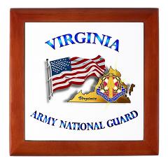 VAARNG - M01 - 03 - DUI - Virginia Army National Guard with Flag Keepsake Box