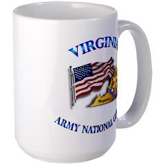 VAARNG - M01 - 03 - DUI - Virginia Army National Guard with Flag Large Mug - Click Image to Close