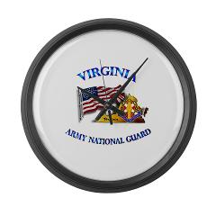 VAARNG - M01 - 03 - DUI - Virginia Army National Guard with Flag Large Wall Clock - Click Image to Close