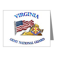 VAARNG - M01 - 02 - DUI - Virginia Army National Guard with Flag Note Cards (Pk of 20)