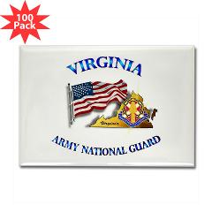 VAARNG - M01 - 01 - DUI - Virginia Army National Guard with Flag Rectangle Magnet (100 pack)