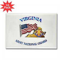 VAARNG - M01 - 01 - DUI - Virginia Army National Guard with Flag Rectangle Magnet (10 pack)