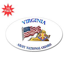 VAARNG - M01 - 01 - DUI - Virginia Army National Guard with Flag Sticker (Oval 10 pk) - Click Image to Close