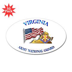 VAARNG - M01 - 01 - DUI - Virginia Army National Guard with Flag Sticker (Oval 50 pk)