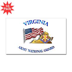 VAARNG - M01 - 01 - DUI - Virginia Army National Guard with Flag Sticker (Rectangle 10 pk)
