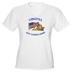 VAARNG - A01 - 04 - DUI - Virginia Army National Guard with Flag Women's V-Neck T-Shirt - Click Image to Close