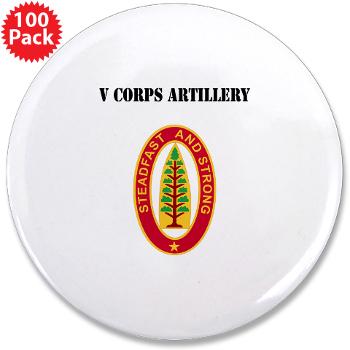 VCA - M01 - 01 - V Corps Artillery with Text - 3.5" Button (100 pack)