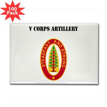 VCA - M01 - 01 - V Corps Artillery with Text - Rectangle Magnet (100 pack)