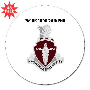 VETCOM - M01 - 01 - DUI - VETCOM with Text - 3" Lapel Sticker (48 pk) - Click Image to Close