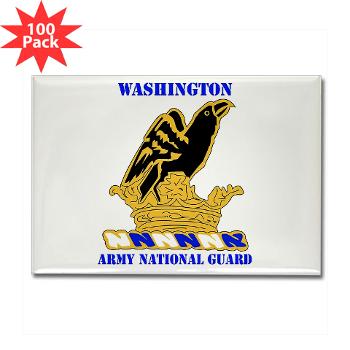 WAARNG - M01 - 01 - DUI - Washington Army National Guard with Text - Rectangle Magnet (100 pack) - Click Image to Close
