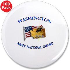 WAARNG - M01 - 01 - DUI - Washington Army National Guard with Flag 3.5" Button (100 pack) - Click Image to Close
