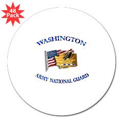 WAARNG - M01 - 01 - DUI - Washington Army National Guard with Flag 3" Lapel Sticker (48 pk)