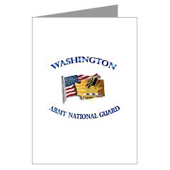 WAARNG - M01 - 02 - DUI - Washington Army National Guard with Flag Greeting Cards (Pk of 20)