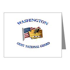 WAARNG - M01 - 02 - DUI - Washington Army National Guard with Flag Note Cards (Pk of 20) - Click Image to Close