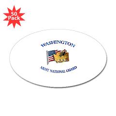 WAARNG - M01 - 01 - DUI - Washington Army National Guard with Flag Sticker (Oval 50 pk)