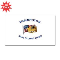 WAARNG - M01 - 01 - DUI - Washington Army National Guard with Flag Sticker (Rectangle 10 pk)