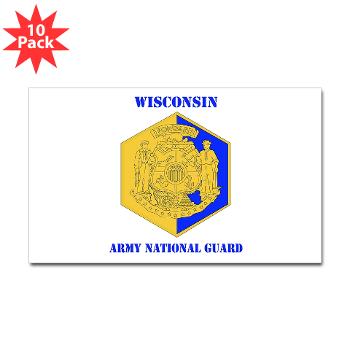WIARNG - M01 - 01 - DUI - Wisconsin Army National Guard with text - Sticker (Rectangle 10 pk)