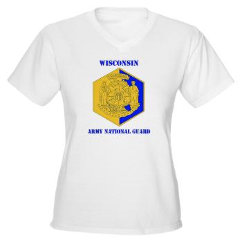WIARNG - A01 - 04 - DUI - Wisconsin Army National Guard with text - Women's V-Neck T-Shirt - Click Image to Close