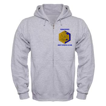 WIARNG - A01 - 03 - DUI - Wisconsin Army National Guard with text - Zip Hoodie - Click Image to Close