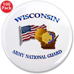 WIARNG - M01 - 01 - Wisconsin Army National Guard - 3.5" Button (100 pack)