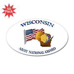 WIARNG - M01 - 01 - Wisconsin Army National Guard - Sticker (Oval 50 pk) - Click Image to Close