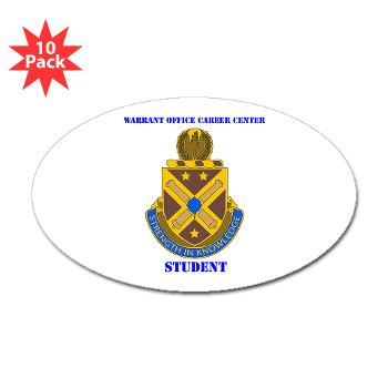 WOCCS - M01 - 01 - DUI - Warrant Office Career Center - Student with text Sticker (Oval 10 pk)