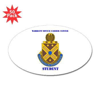 WOCCS - M01 - 01 - DUI - Warrant Office Career Center - Student with text Sticker (Oval 50 pk) - Click Image to Close