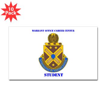 WOCCS - M01 - 01 - DUI - Warrant Office Career Center - Student with text Sticker (Rectangle 10 pk) - Click Image to Close