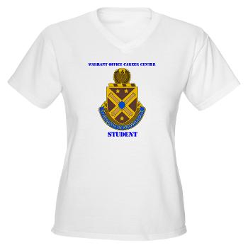WOCCS - A01 - 04 - DUI - Warrant Office Career Center - Student with text Women's V-Neck T-Shirt