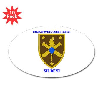 WOCCS - M01 - 01 - SSI - Warrant Office Career Center - Student with text Sticker (Oval 10 pk) - Click Image to Close