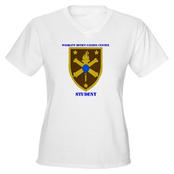 WOCCS - A01 - 04 - SSI - Warrant Office Career Center - Student with text Women's V-Neck T-Shirt