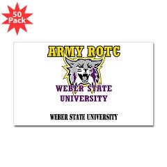 WSUROTC - M01 - 01 - Weber State University - ROTC with Text - Sticker (Rectangle 50 pk)