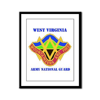 WVARNG - M01 - 02 - DUI - West virginia Army National Guard with text - Framed Panel Print