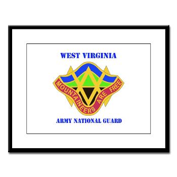 WVARNG - M01 - 02 - DUI - West virginia Army National Guard with text - Large Framed Print