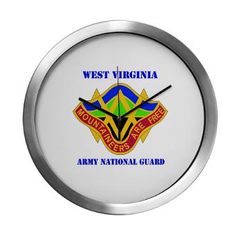 WVARNG - M01 - 03 - DUI - West virginia Army National Guard with text - Modern Wall Clock