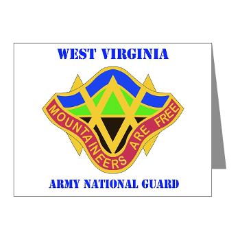 WVARNG - M01 - 02 - DUI - West virginia Army National Guard with text - Note Cards (Pk of 20) - Click Image to Close