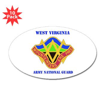 WVARNG - M01 - 01 - DUI - West virginia Army National Guard with text - Sticker (Oval 10 pk)
