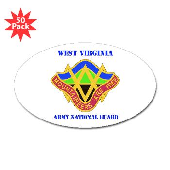 WVARNG - M01 - 01 - DUI - West virginia Army National Guard with text - Sticker (Oval 50 pk)