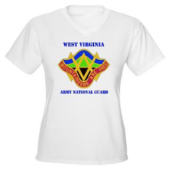 WVARNG - A01 - 04 - DUI - West virginia Army National Guard with text - Women's V-Neck T-Shirt