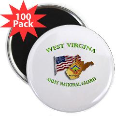 WVARNG - M01 - 01 - DUI - West Virginia Army National Guard with Flag 2.25" Magnet (100 pack)