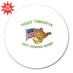 WVARNG - M01 - 01 - DUI - West Virginia Army National Guard with Flag 3" Lapel Sticker (48 pk)
