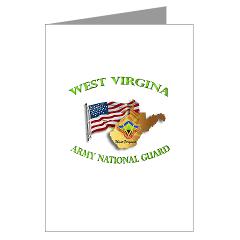 WVARNG - M01 - 02 - DUI - West Virginia Army National Guard with Flag Greeting Cards (Pk of 10) - Click Image to Close