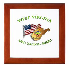 WVARNG - M01 - 03 - DUI - West Virginia Army National Guard with Flag Keepsake Box