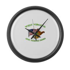 WVARNG - M01 - 03 - DUI - West Virginia Army National Guard with Flag Large Wall Clock